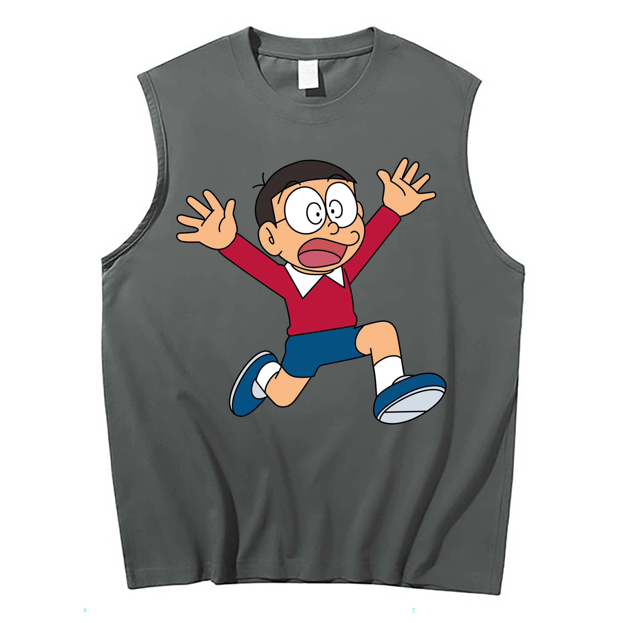 （画像用） ドラえもん 野比 のび太 Doraemon Nobita Nobi コットン100％タンクトップ（フロントプリント）